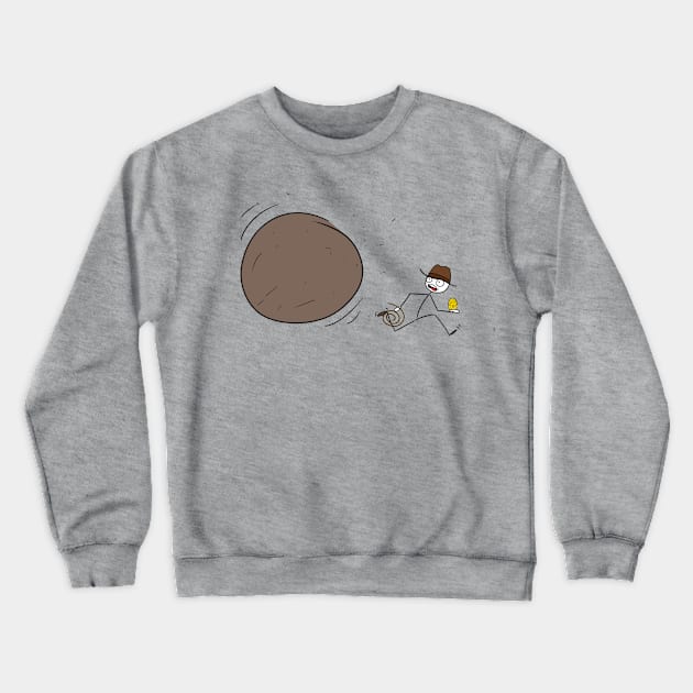 Stick man art - Indy run Crewneck Sweatshirt by Buff Geeks Art